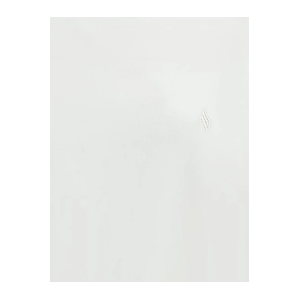 The Attico Logo Katoenen T-shirt met Voorsplit White Dames