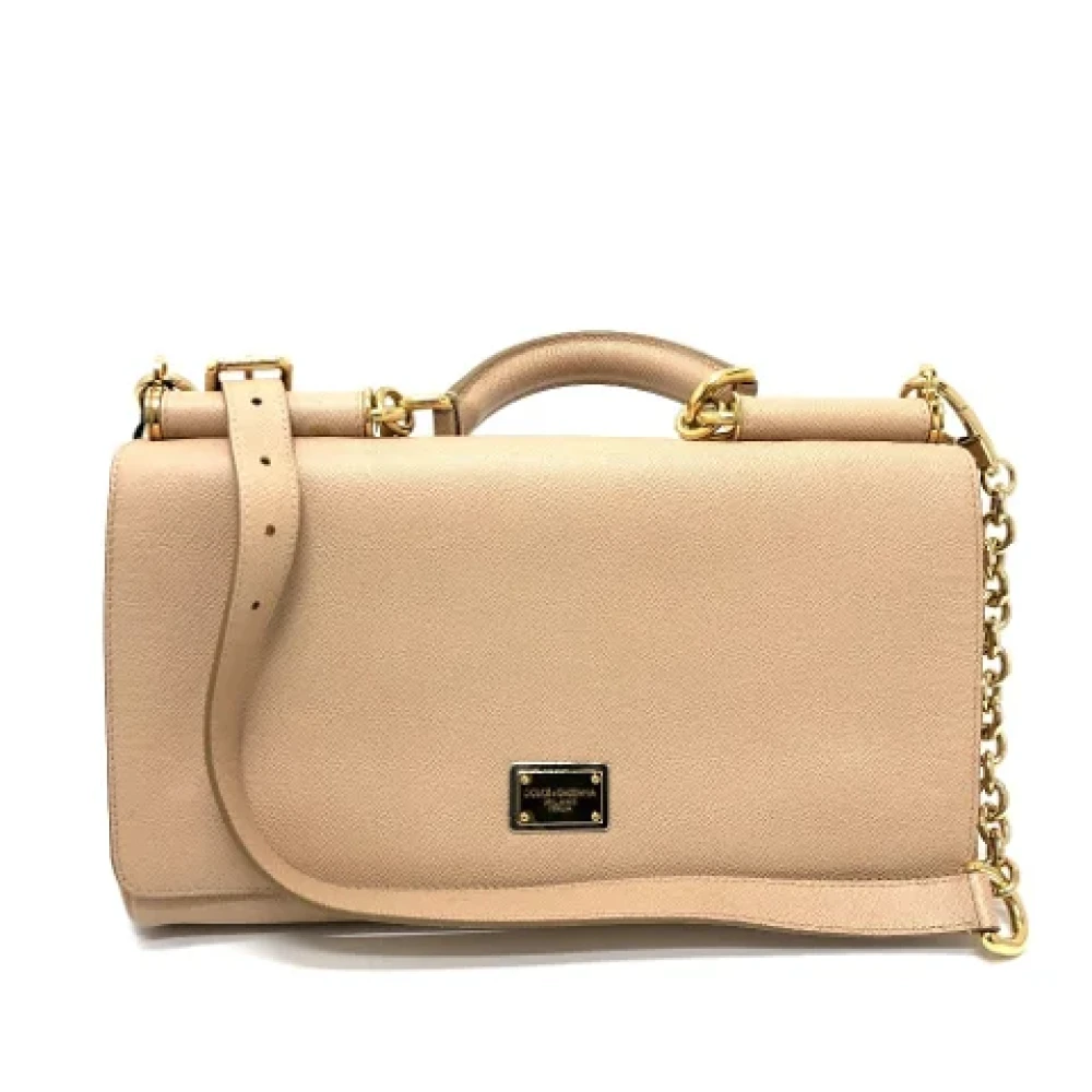 Dolce & Gabbana Pre-owned Leather shoulder-bags Beige Dames