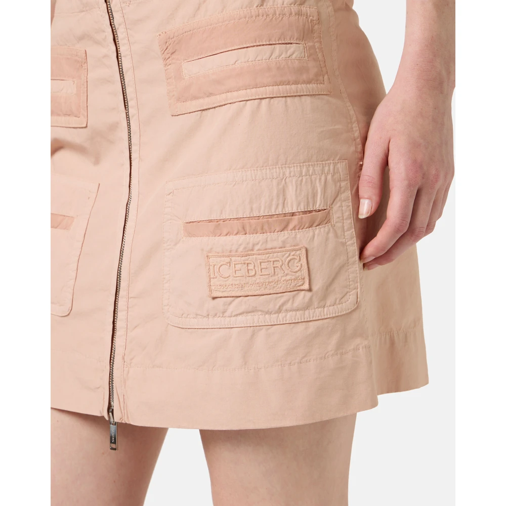 Iceberg Blush katoenen parachute canvas korte rok Pink Dames