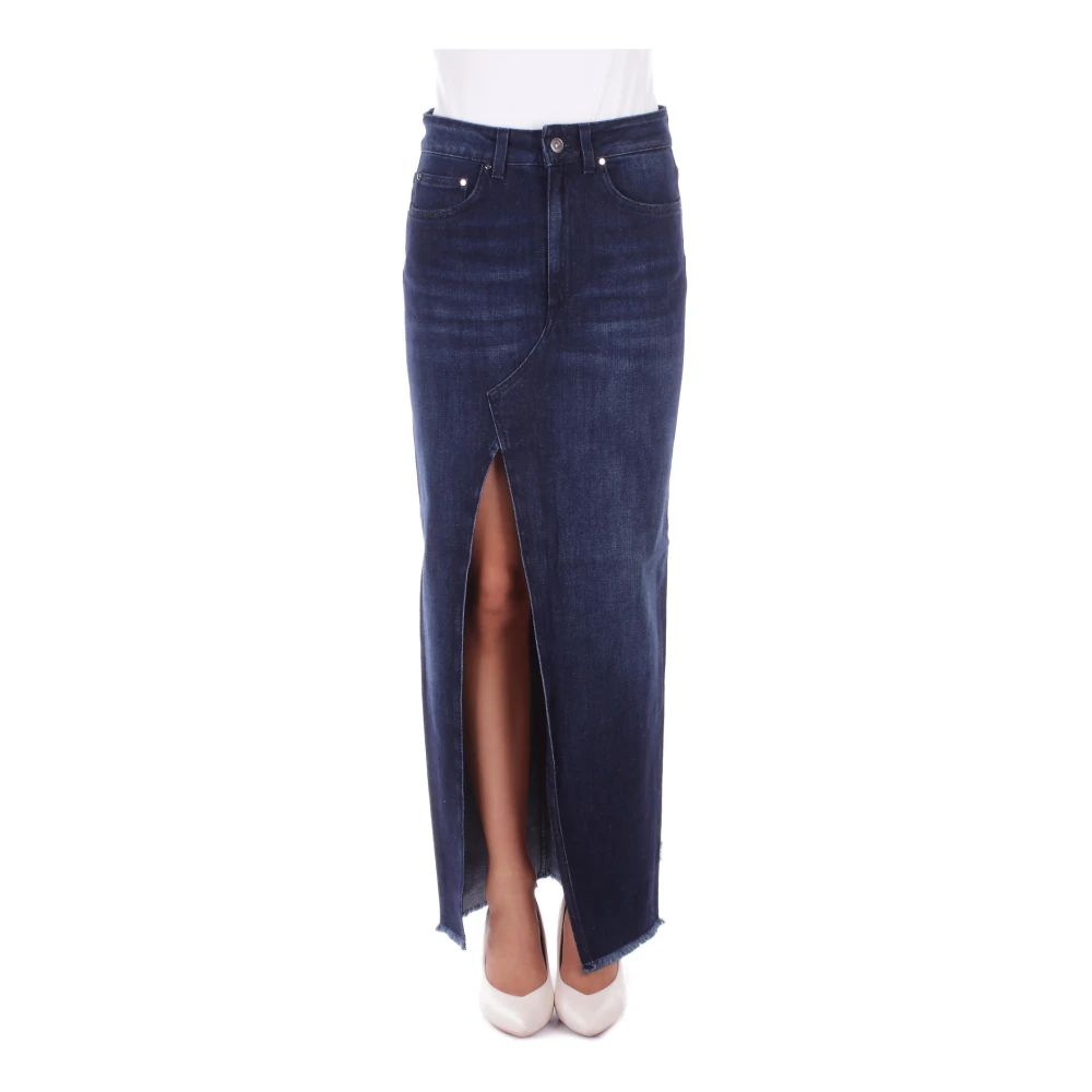 Dondup Studded Denim Rok Blue Dames