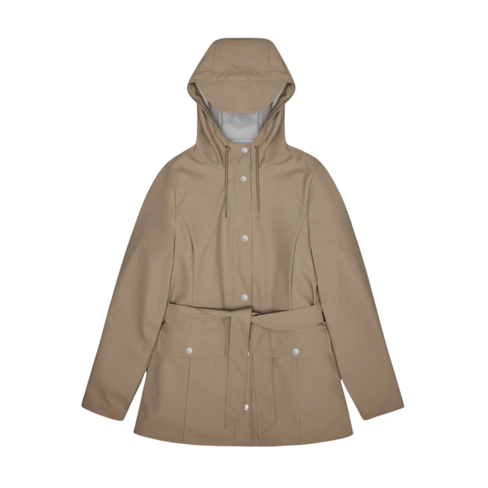 Rains Beige Rain Jackets, Female, S, Curve Jacket
