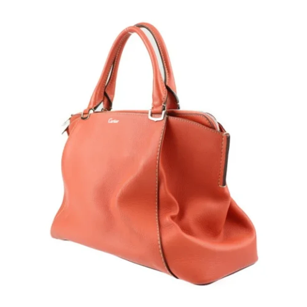 Cartier Vintage Pre-owned Leather handbags Orange Dames