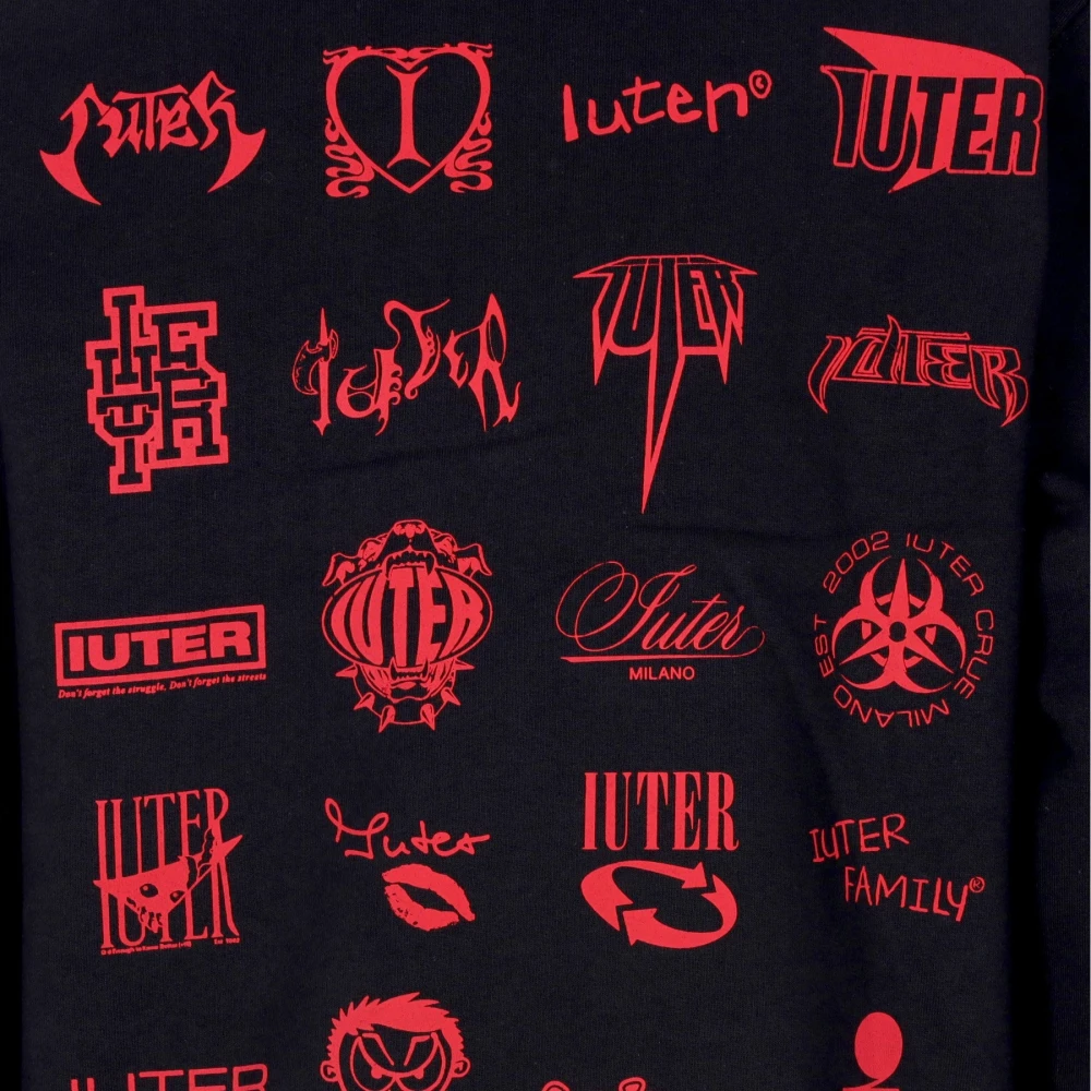 Iuter Zwarte hoodie met kangoeroezak Black Heren