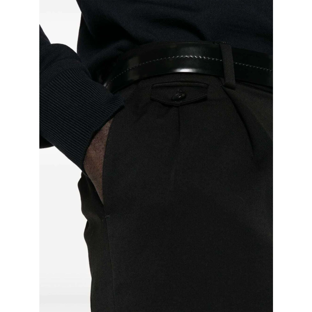 Dolce & Gabbana Op maat gemaakte Nero Wollen Broek Black Heren