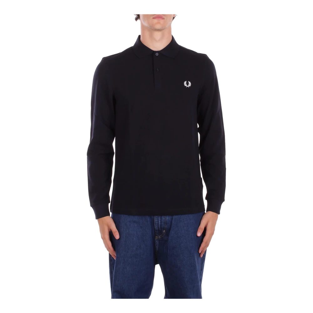 Fred Perry Polo Manica Lunga Logo Blu Uomo M - Immagine 3