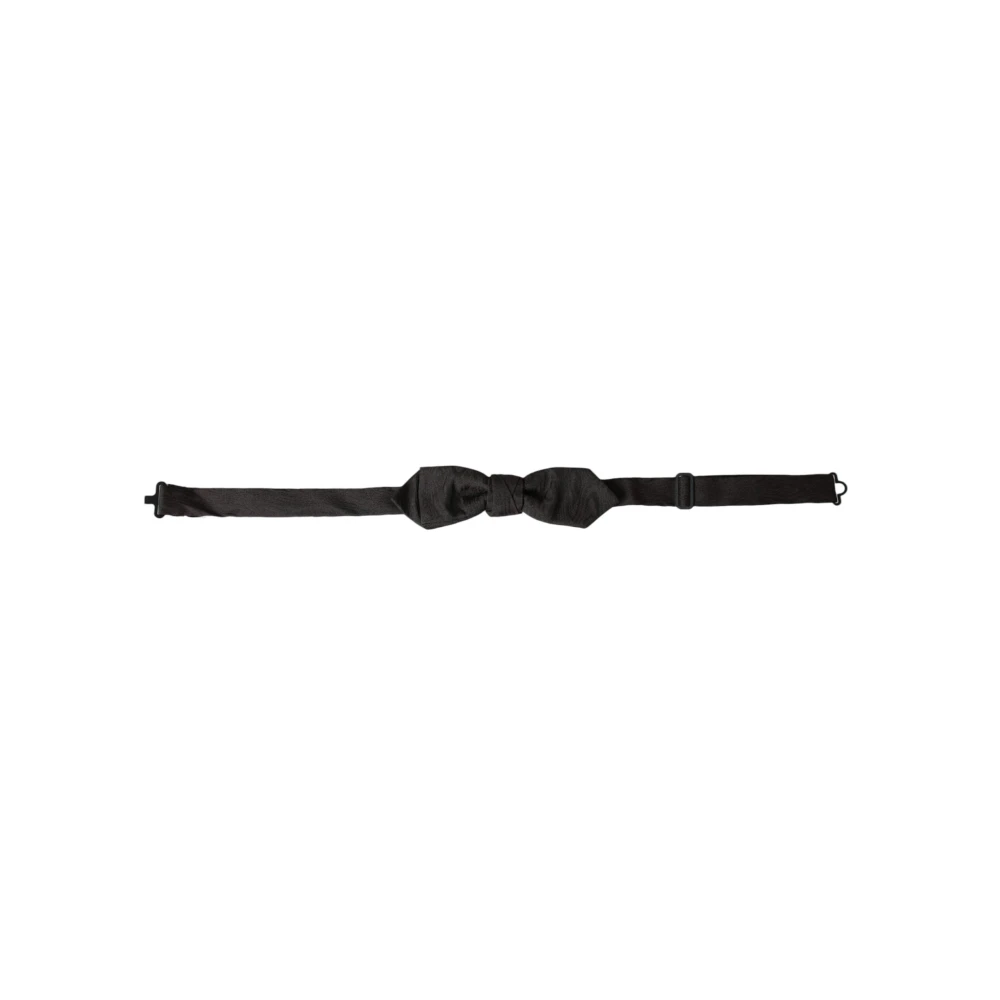 Dolce & Gabbana Black Bow Ties, Male, One Size, Adjustable Silk Men's Bow Tie