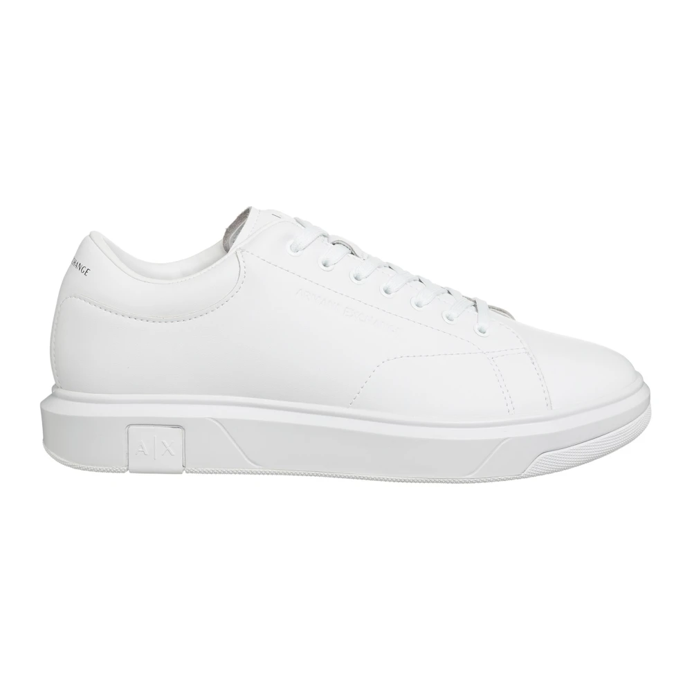 Armani Exchange Men's White Plain Lace-Up Trainers Size 6 Uk