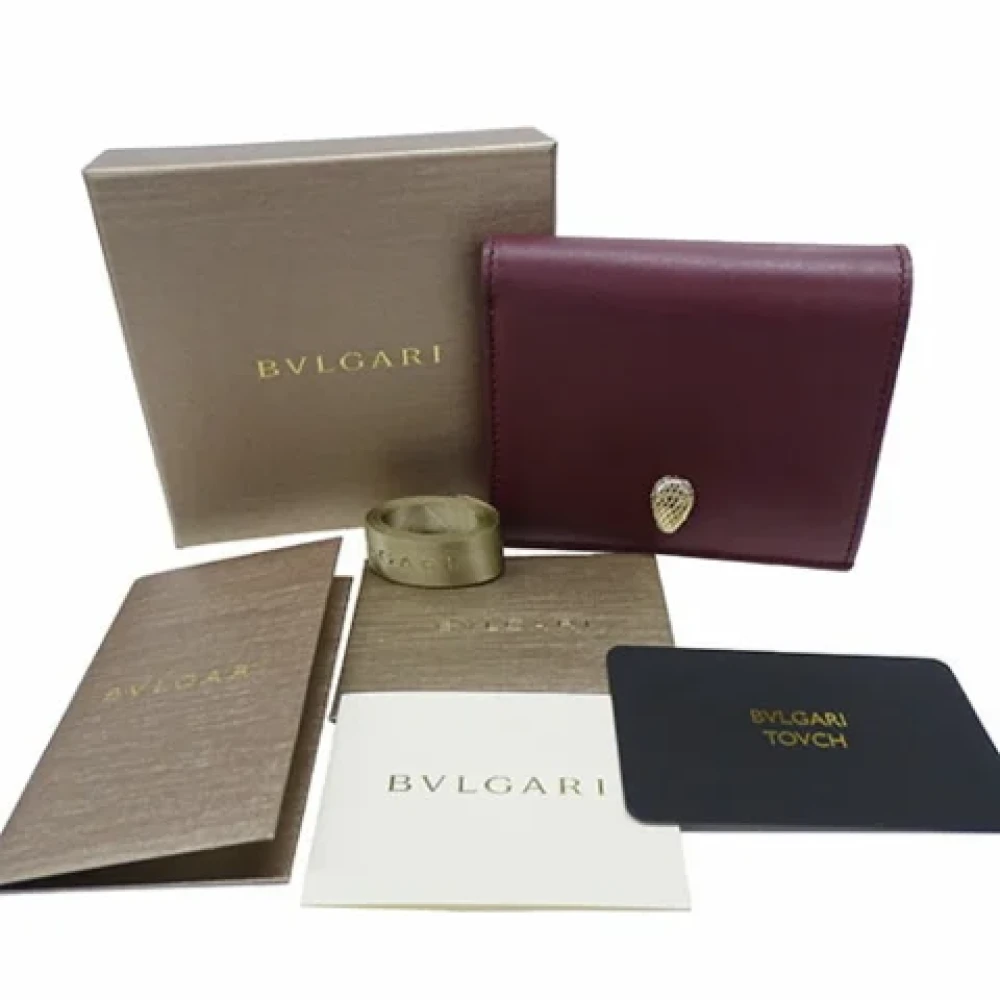 Bvlgari Vintage Pre-owned Leather wallets Red Dames