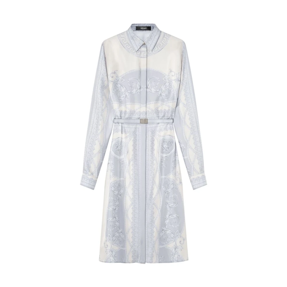 Versace Barocco Print Zijden Jurk Multicolor Dames