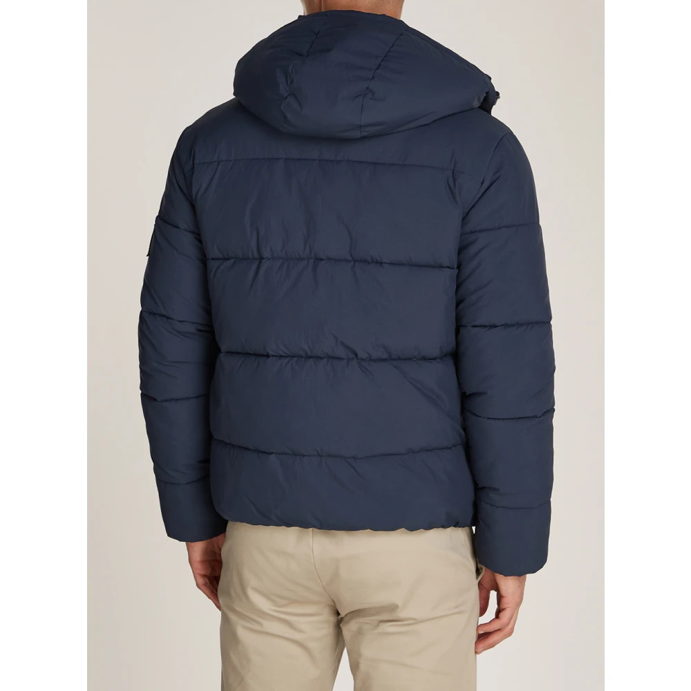 Calvin Klein Grijze Essential Hooded Jas Blue Heren