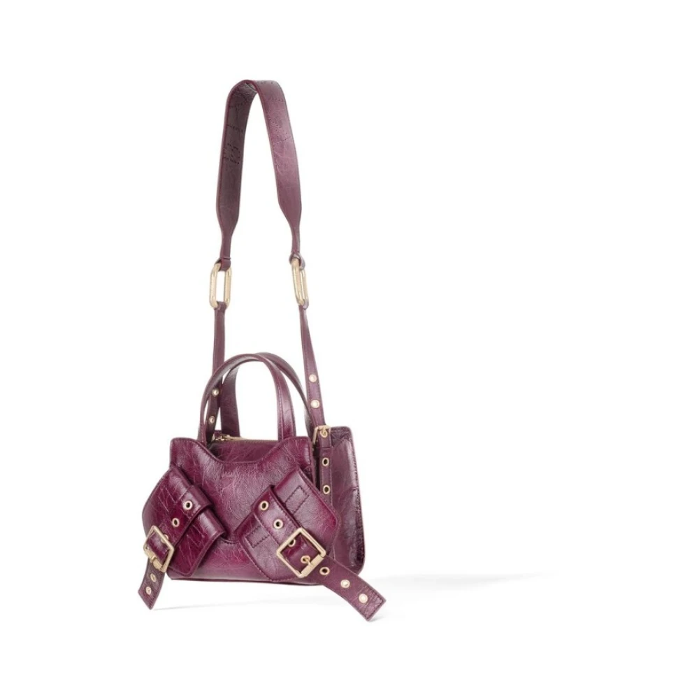 Biasia Leren Schoudertas Purple Dames