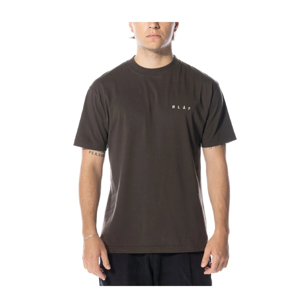 Olaf Hussein Moderne Mannen Olaf Face Tee Brown Heren