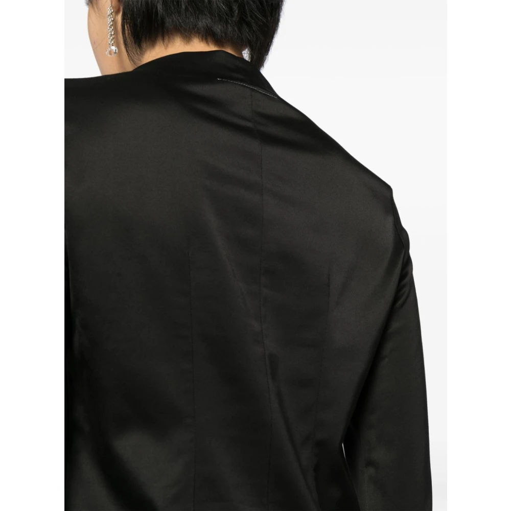 MM6 Maison Margiela Zwarte satijnen logotop Black Dames
