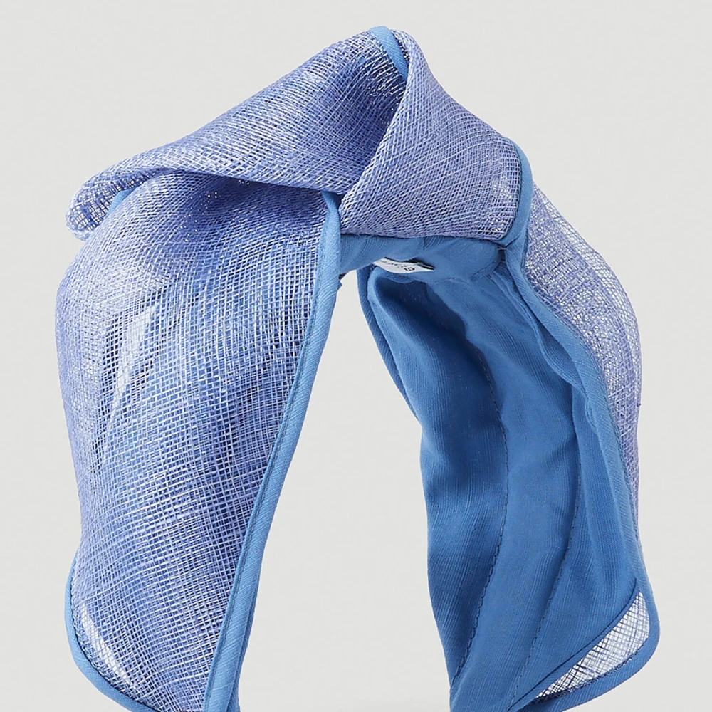 Flapper Geknoopte Hoofdband met Contrastbies Blue Dames