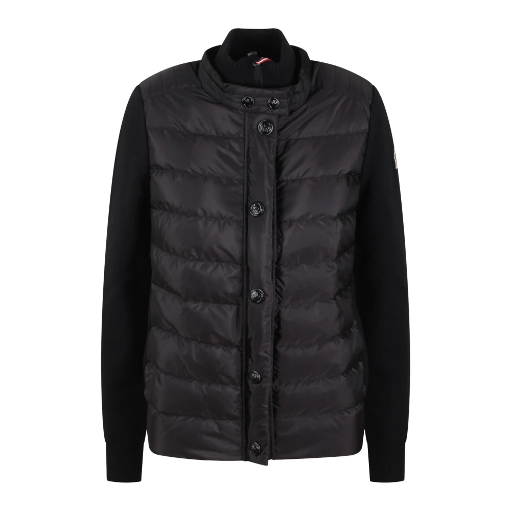 Moncler Gewatteerde Vest met Hoge Kraag Black Dames