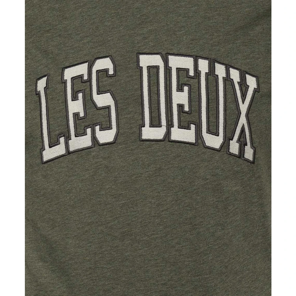 Les Deux Geribbelde katoenen T-shirt Gray Heren