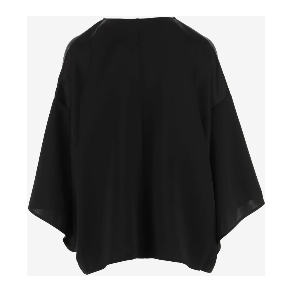 By Malene Birger Satin Crew Neck Blouse Zwart By Herenne Birger Black Dames