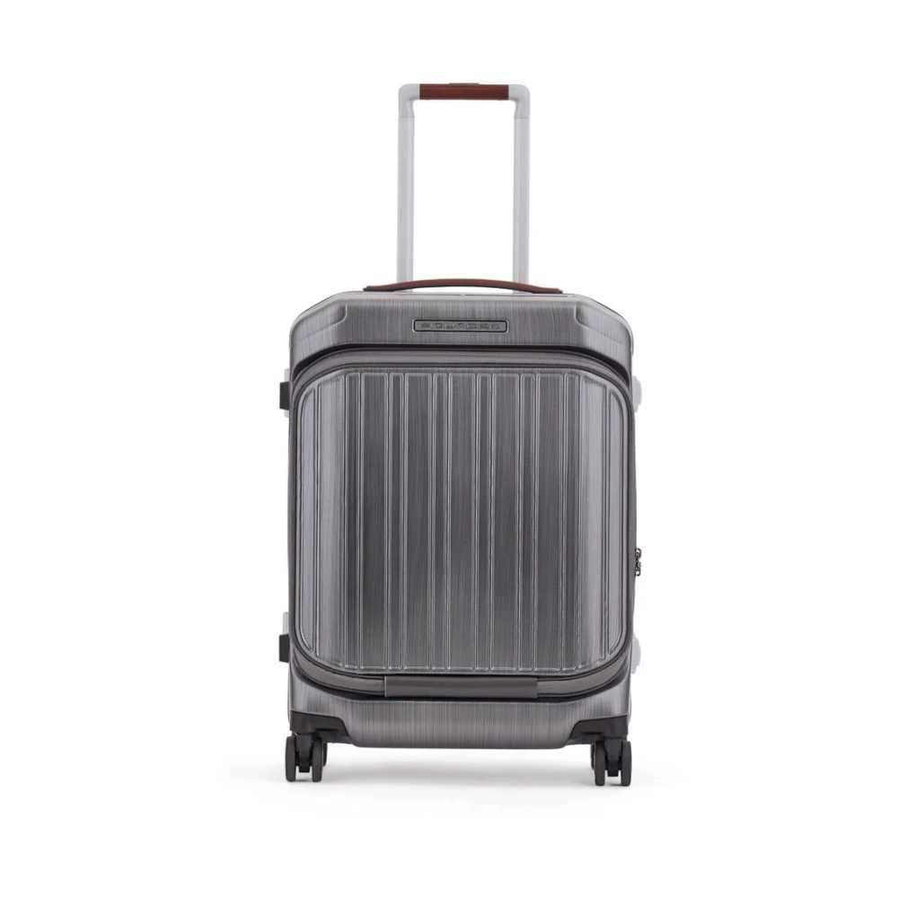 Piquadro Unisex Gray 4 Wheel Cabin Suitcase For Laptop 17,3