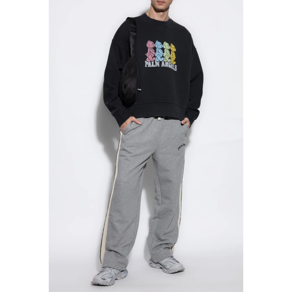 Palm Angels Sweatshirt met logo Black Heren