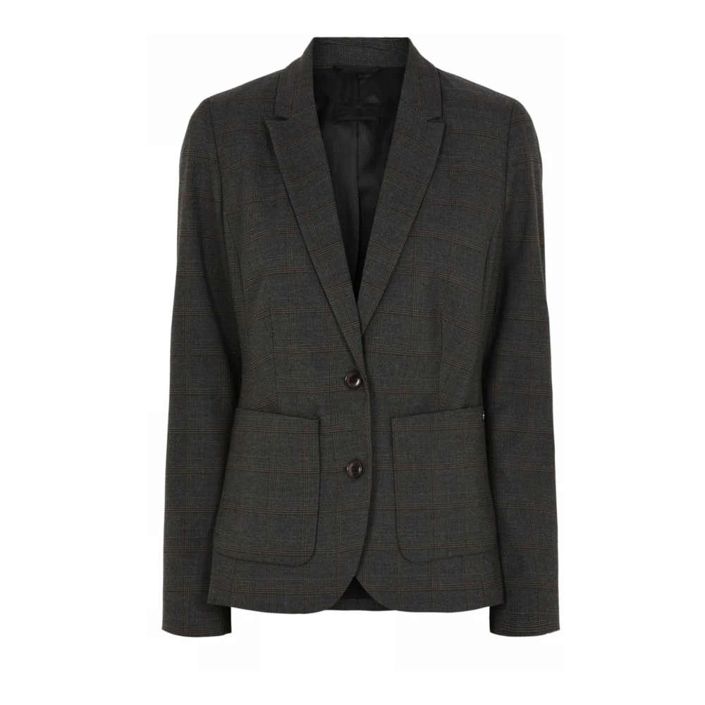 C.ro Black Blazers, Female, 3XL, Brown Check Blazer - Classic Style
