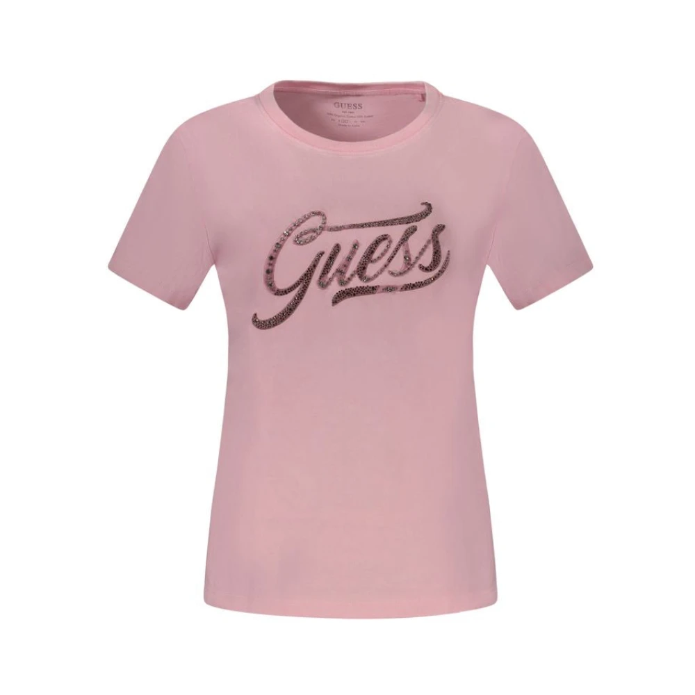 Guess Rosa Bomull Tops & T-Shirt Pink, Dam