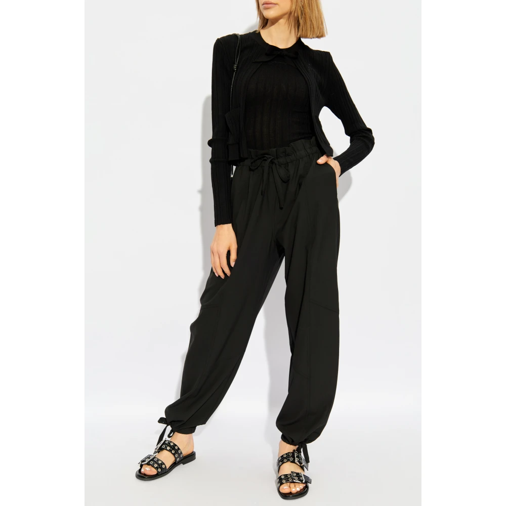 Ganni Top met logo Black Dames