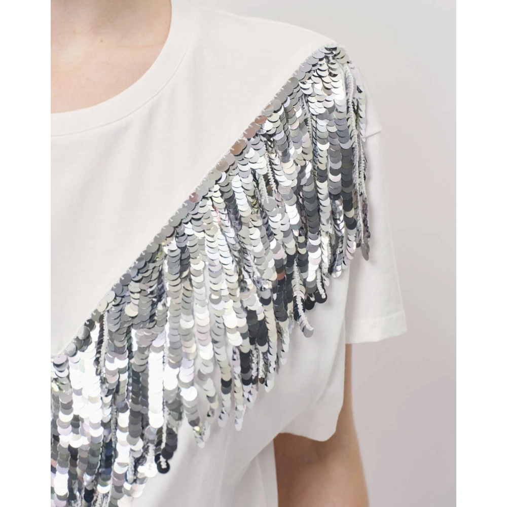 Dante 6 T-shirt met franje White Dames