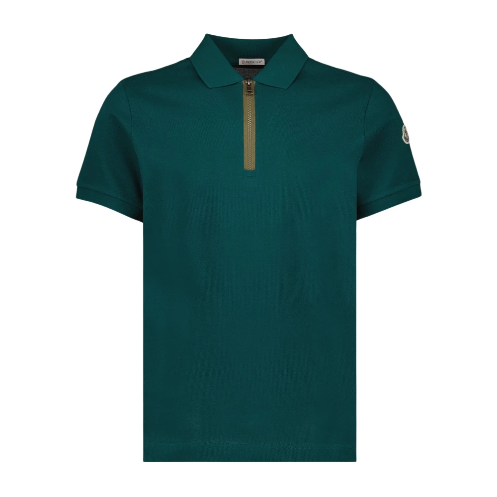 Moncler Klassieke Zip Polo Shirt Green Heren