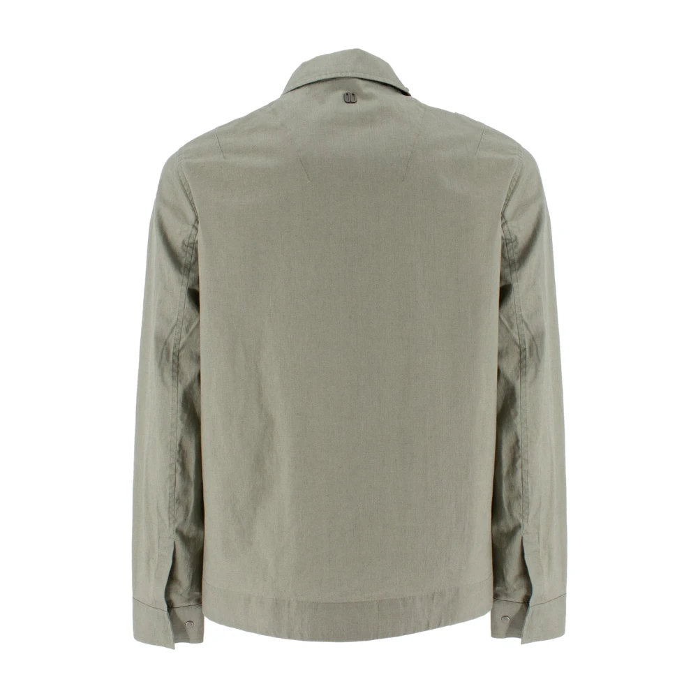 Duno Linnen shirtjas met zakken Beige Heren