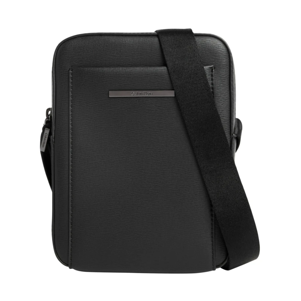 Calvin Klein Zwarte Metalen Cross Body Tas Black Heren