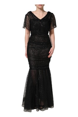 mermaid theme dress for girls Black & Gold Mermaid Twirl Dress