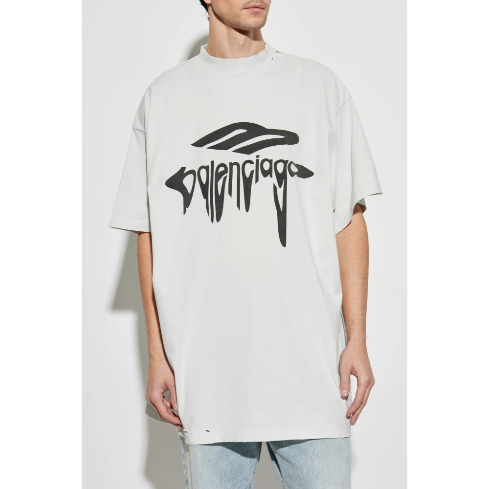 Balenciaga T-shirt met vintage-effect Gray Heren