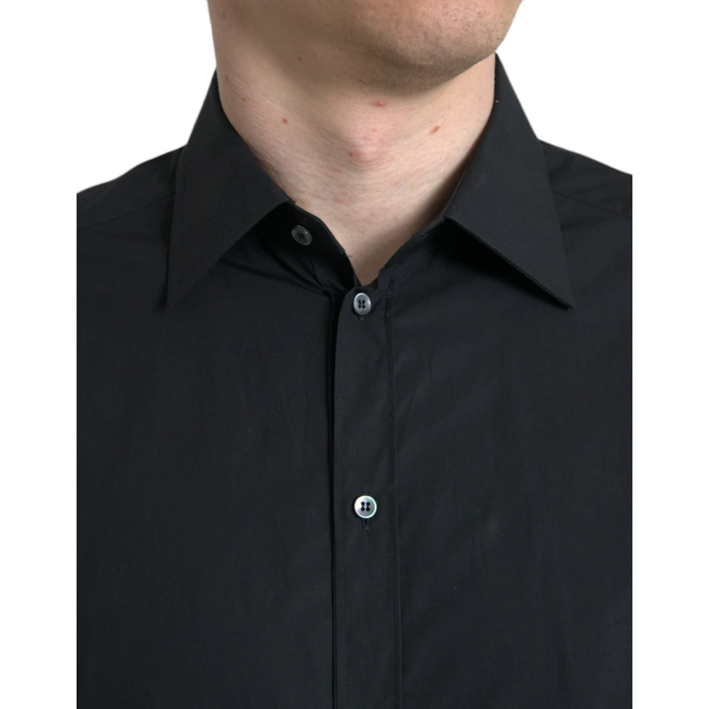 Dolce & Gabbana Luxe Zwarte Slim Fit Overhemd Black Heren