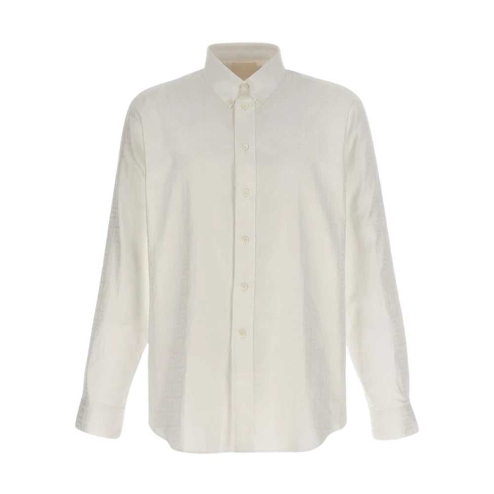 Givenchy Herr Vit Skjortor 3XL, Bomull, Elegant Gul Kräm Skjorta