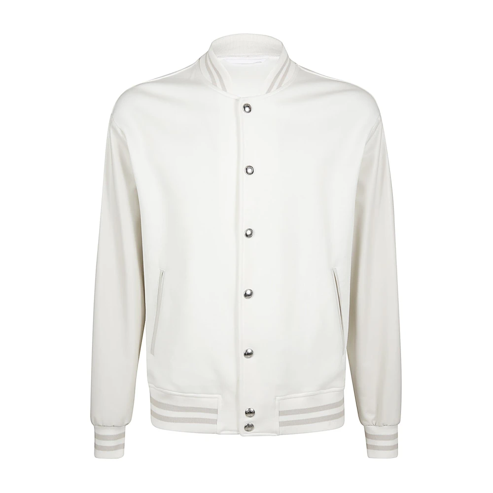 Eleventy Twee-Tone Katoen Polyamide en Nappa Bomber White Heren
