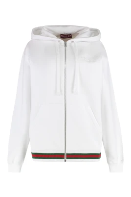Full zip bomullshoodie