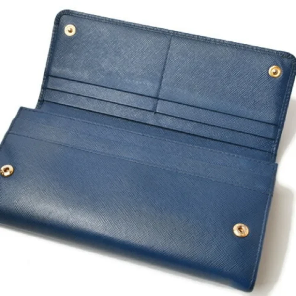 Prada Vintage Pre-owned Leather wallets Blue Dames