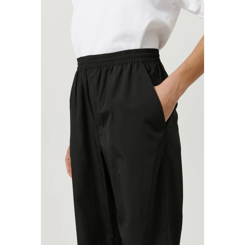Soulland Relaxed Fit Zwarte Nylon Broek Black Dames