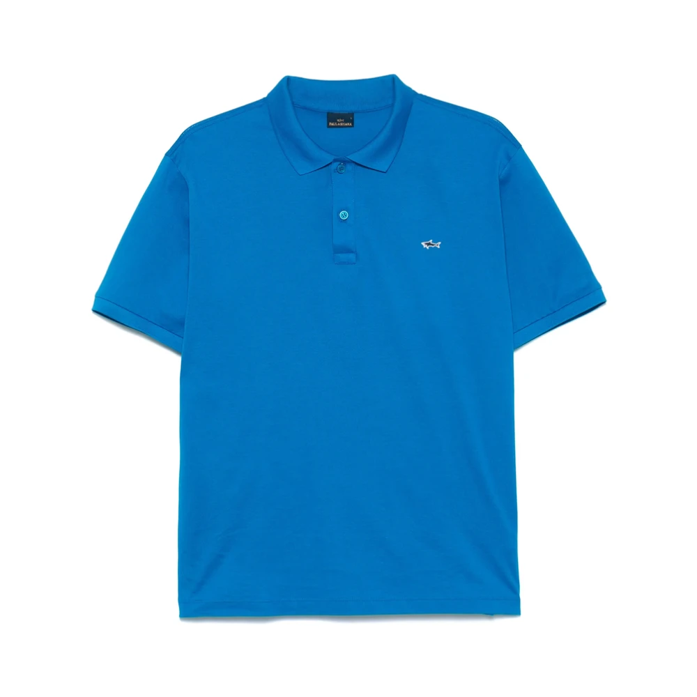 PAUL & SHARK Azuurblauwe Ribtrui met Logopatch Blue Heren
