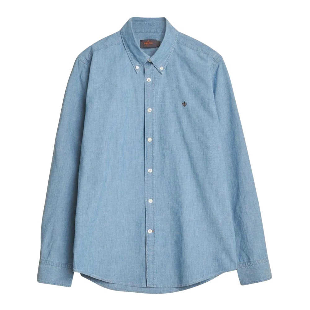 Morris Stockholm Blå Chambray Button-Down Skjorta Blue, Herr