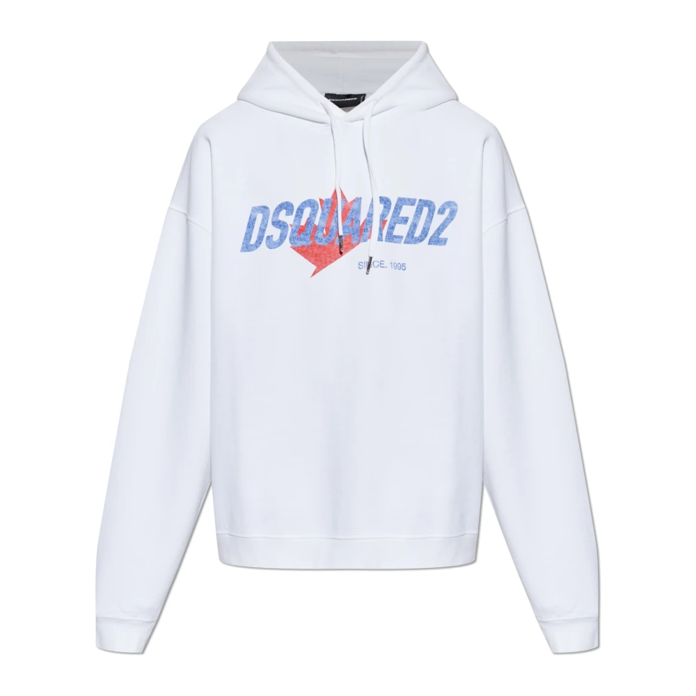 Dsquared2 , Hoodies, Male, White, M, Sweatshirt With Print