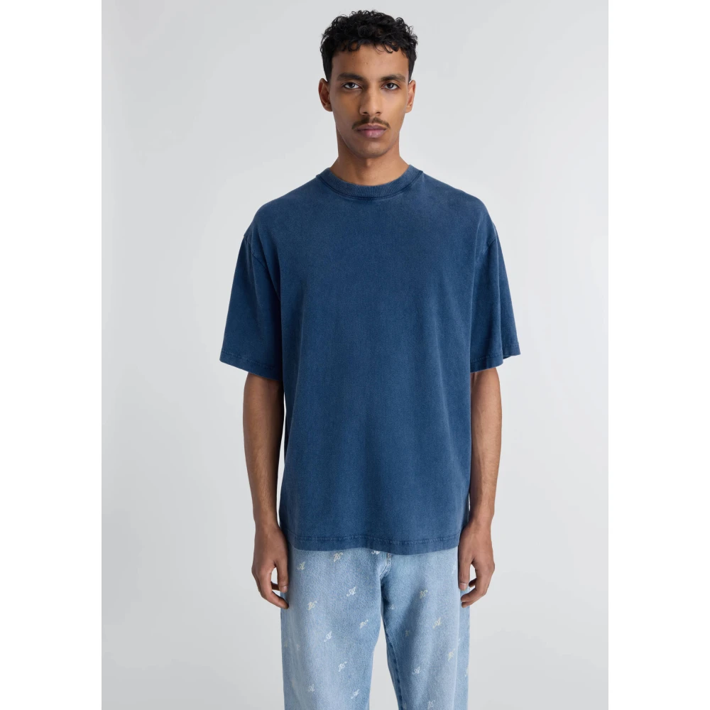 Axel Arigato Typo Zomer T-shirt Blue Heren