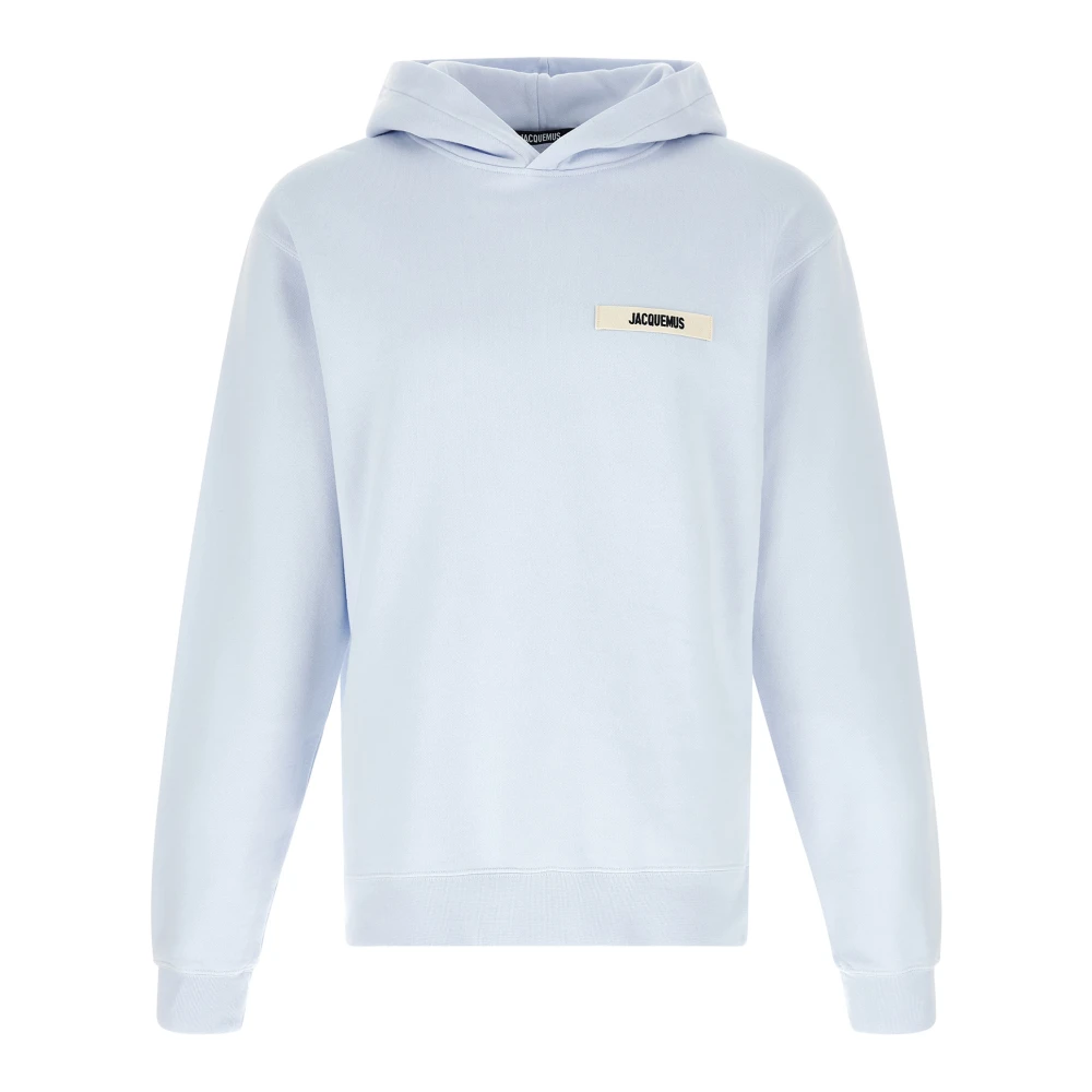 Jacquemus Blue Hoodies, Male, L, Le Hoodie Gros Grain Cotton Sweatshirt