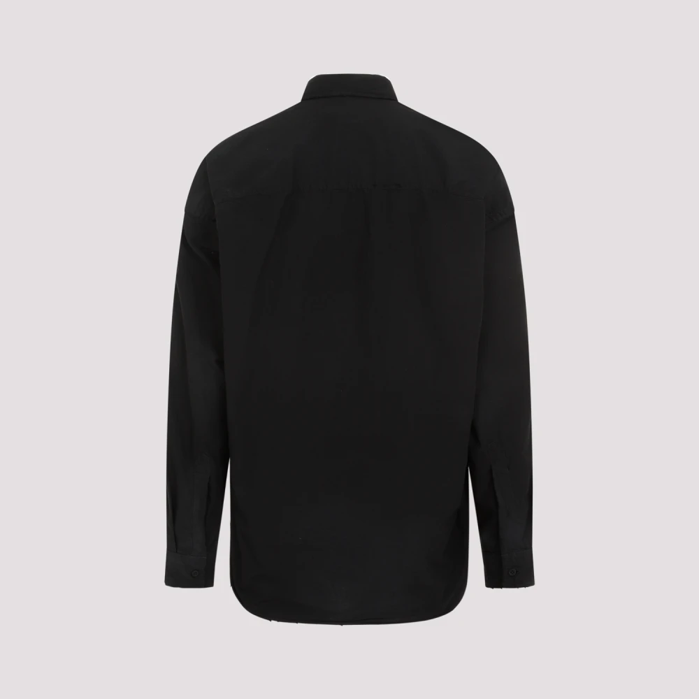 Balenciaga Zwarte Cocoon Lange Mouw Shirt Black Heren