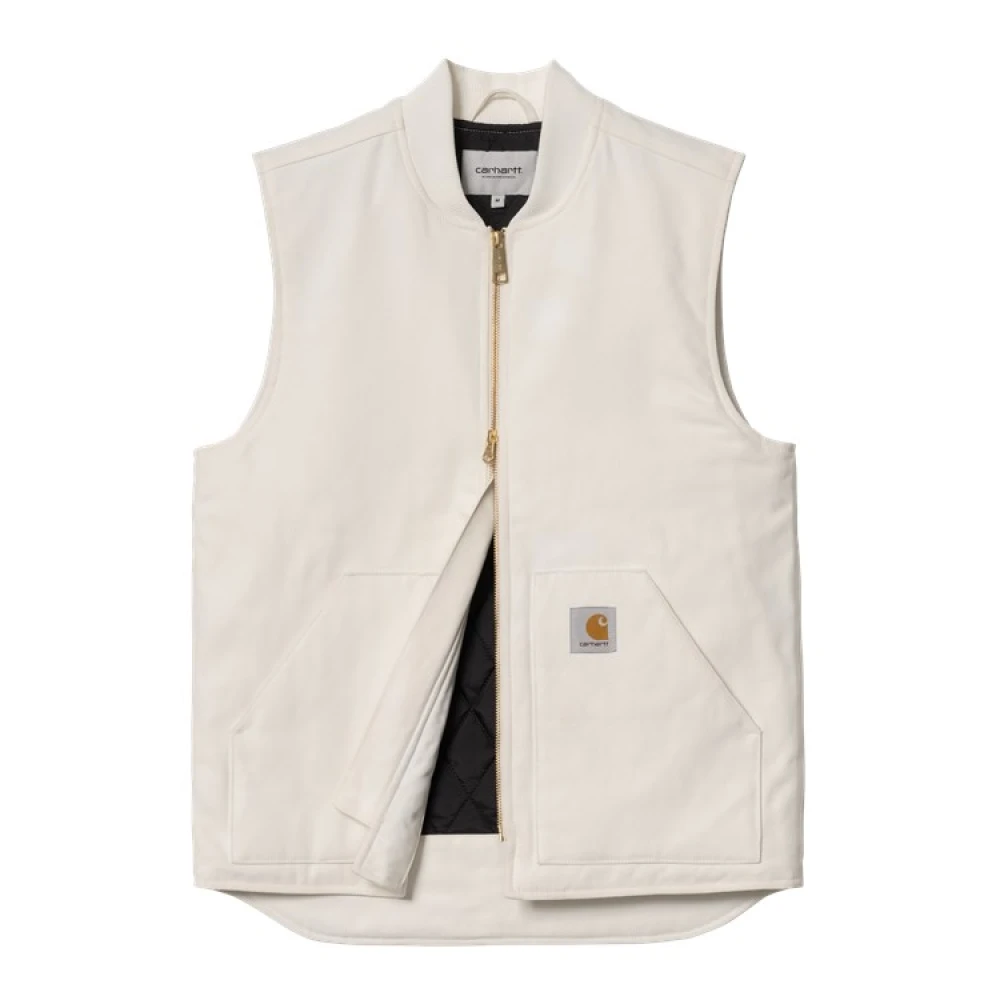 Carhartt WIP Klassieke Kangaroo Pocket Vest met Rits White Heren