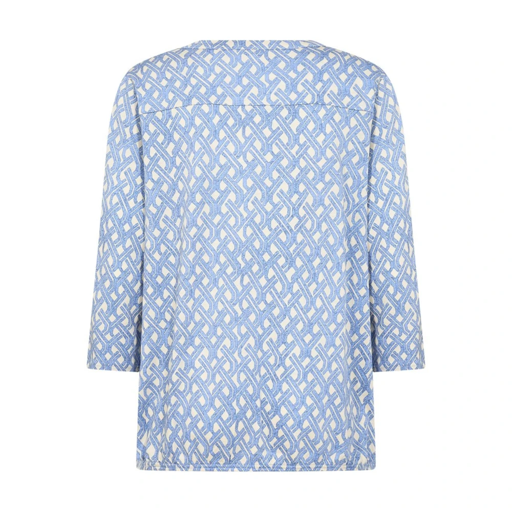 Soyaconcept Blauw Bloemig Shirt met V-Hals Blue Dames