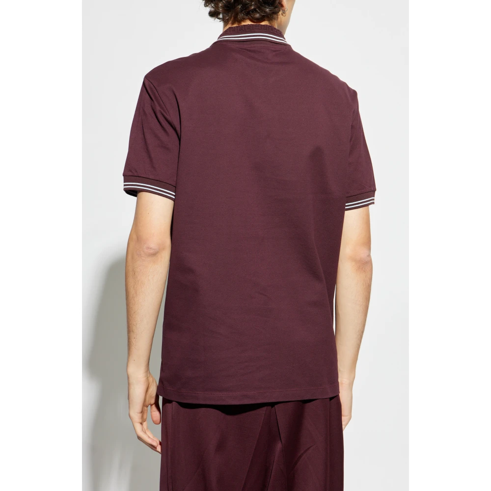 Versace Katoenen polo met Medusa-hoofd Red Heren