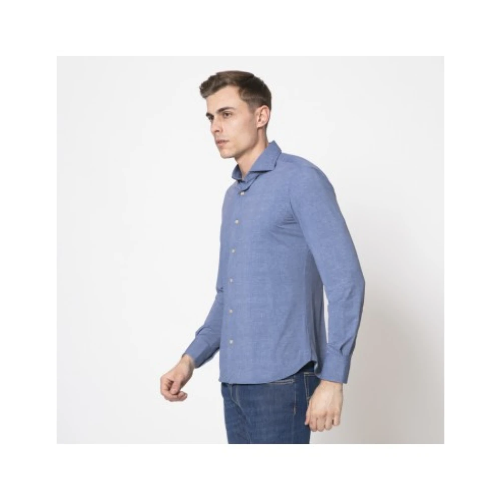 Orian Blauwe Vloeibare Overhemd Blue Heren