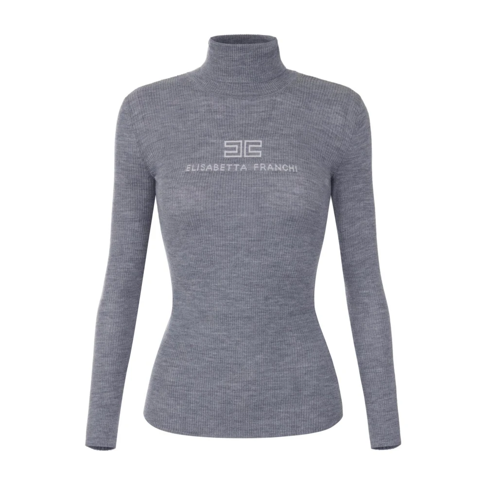 Elisabetta Franchi , Damen, Strickwaren, Grau, S