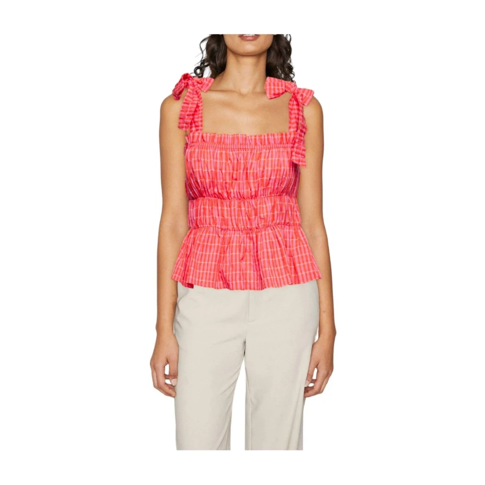 Naf Roze Flowy Top met Plooien Pink Dames
